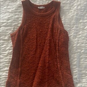 Free People Terracotta Lace Tank Top